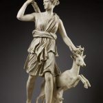 Artemis statue with deer