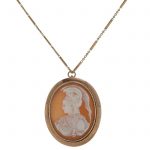 14k yellow gold cameo brooch/pendant of Athena