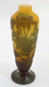 Pale Brown Cameo vase by Galle