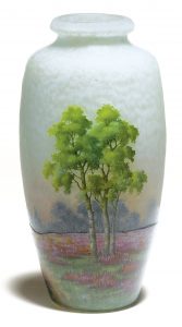 Daum Nancy Cameo Glass Scenery Vase