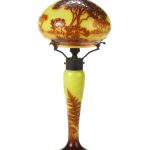An Art Nouveau Delatte Cameo Glass Lamp