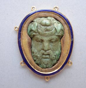 Turquoise cameo of Bacchus