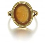 RING WITH AN INTAGLIO WITH THE HEAD OF BACCHUS