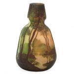 Legras Acid-Etched Triple Cameo Glass Landscape Vase