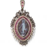 An agate and gem-set cameo brooch/pendant, circa 1870