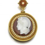 Agate cameo pendant brooch, Luigi Rosi, 1870s