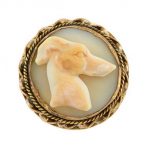 Antique Gold and Hardstone Cameo Dog Ring