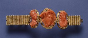 Coral Bracelet with heads of Bacchus