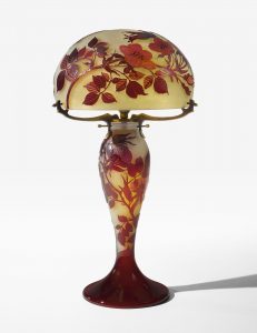 Émile Gallé TABLE LAMP shade and base each signed gallé in cameo
