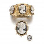 Gold and hardstone cameo demi-parure, 1890