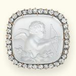 A VICTORIAN MOONSTONE AND DIAMOND BROOCH