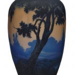 Large Muller Freres cameo scenic vase