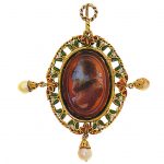 A 19th century Neo-Renaissance gold-mounted agate cameo pendant