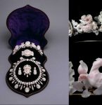 Set or parure of carved conch shell jewellery