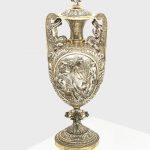 An impressive Victorian parcel-gilt silver cup and cover by Hancocks & Co, London 1872