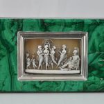 Art Deco Malachite & European Silver Snuff Box
