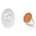 An 18th-19th century carnelian intaglio and gold ring, by Cerbara