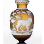 A THOMAS WEBB AND SONS STYLE TWO COLOUR CAMEO GLASS VASE