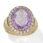 A 19th century amethyst and diamond Episcopal ring