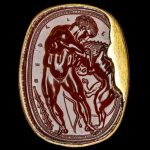 Scarab with Hercle/Herakles throttling the Nemean lion