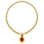 Gold, Diamond, Cabochon Ruby and Hardstone Intaglio Necklace, Bulgari