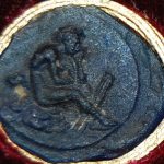 Cameo of transparent blue glass paste, engraved with a youthful satyr