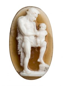 Cameo with satyr and infant