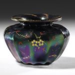 Bronze glass vase by Thomas Webb