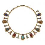 Gold, Hardstone Cameo and Enamel Necklace