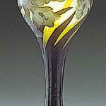 An Emile Galle triple-overlay cameo glass vase: gladiolus, circa 1900