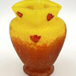 Tulip cameo glass vase Daum Nancy