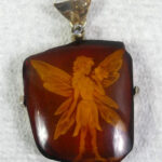 Amber fairy cameo necklace